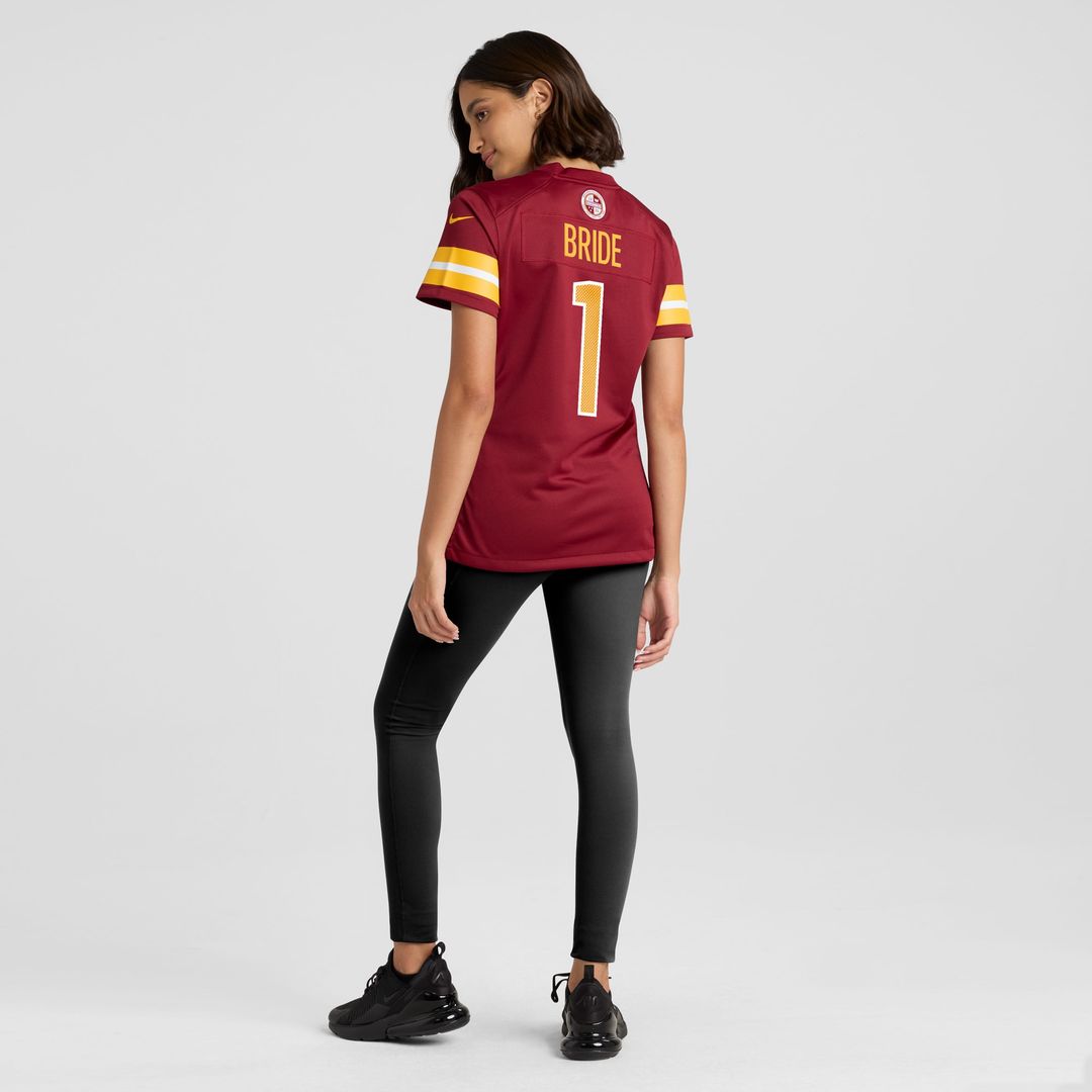 Number 1 Bride Washington Commanders Nike Women's Game Jersey - Burgundy Official NFL Team Apparel Football Fan Gear
