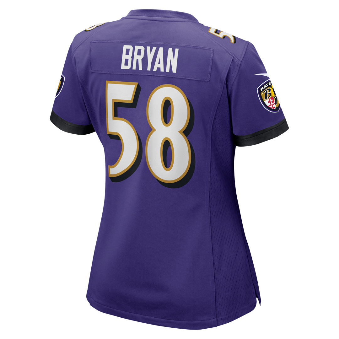 Taven Bryan Baltimore Ravens Nike Women's Team Game Jersey - Purple Official NFL Team Apparel Football Fan Gear