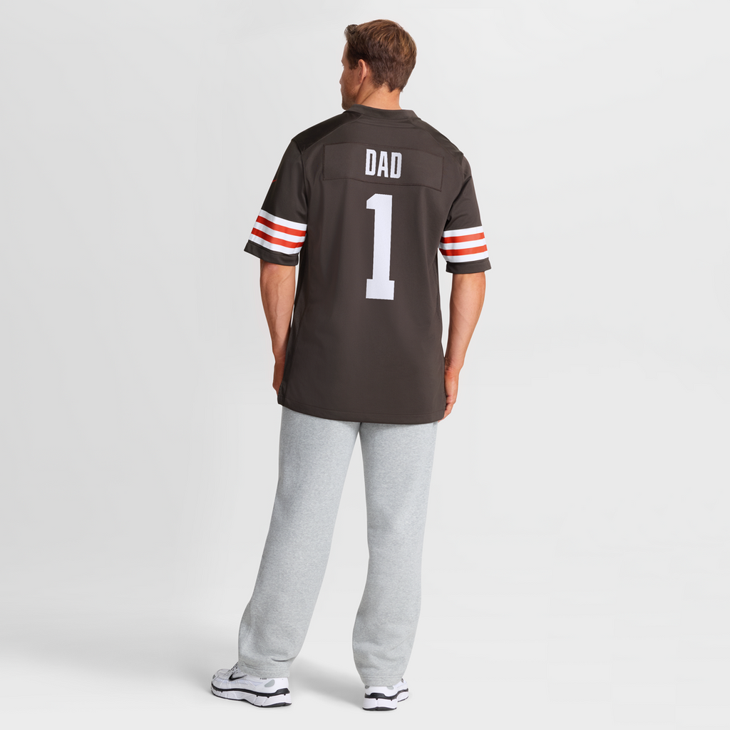 Number 1 Dad Cleveland Browns Nike Game Jersey - Brown Official NFL Team Apparel Football Fan Gear