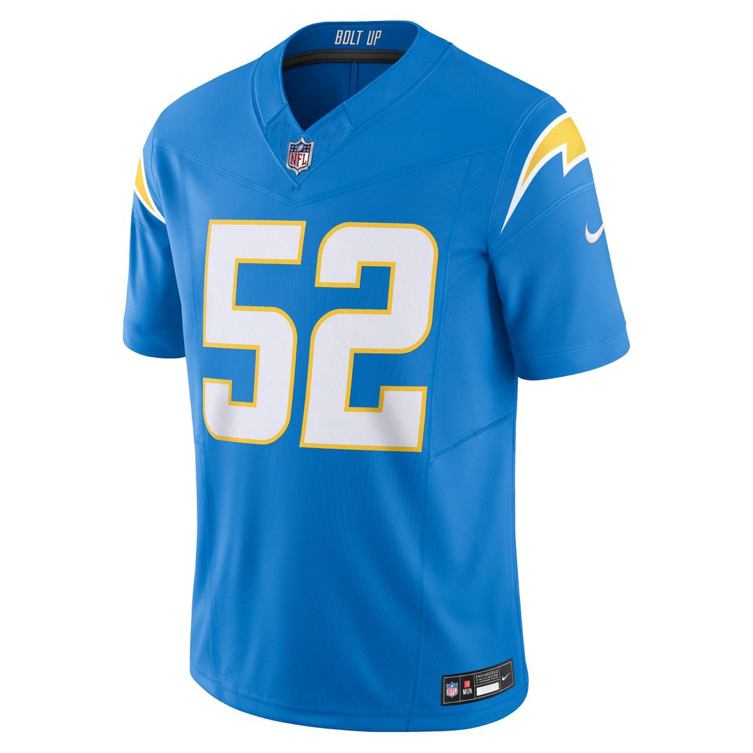 Khalil Mack Los Angeles Chargers Nike Vapor F.U.S.E. Limited Jersey - Powder Blue Official NFL Team Apparel Football Fan Gear