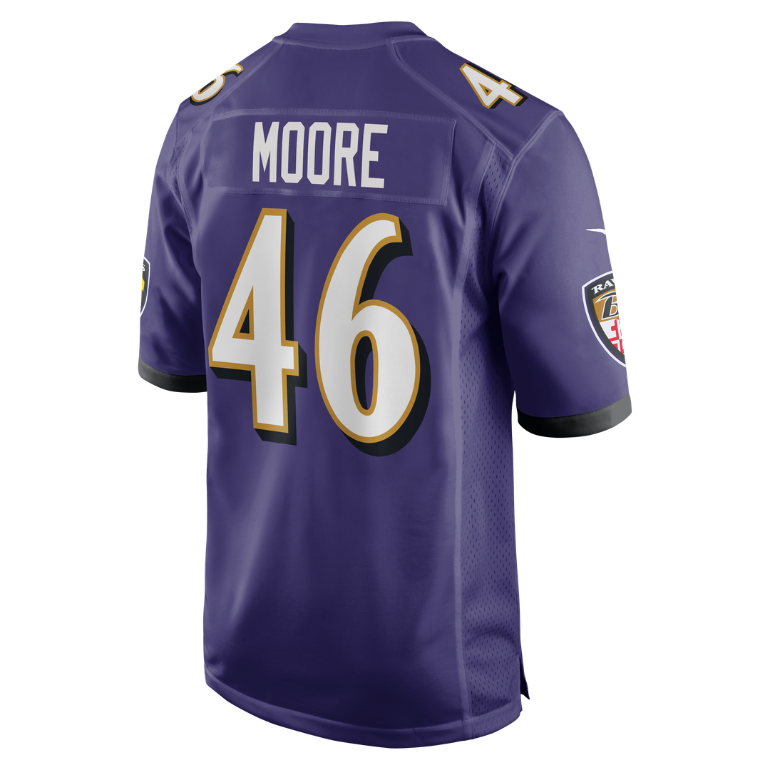 Nick Moore Baltimore Ravens Nike Game Jersey - Purple Official NFL Team Apparel Football Fan Gear