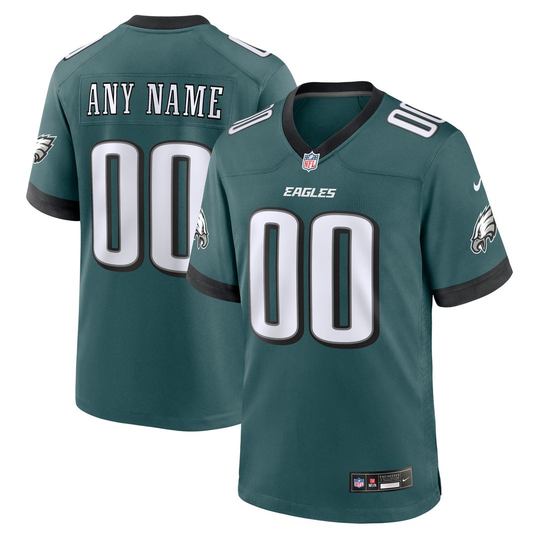 Philadelphia Eagles Nike Custom Game Jersey - Midnight Green Official NFL Team Apparel Football Fan Gear
