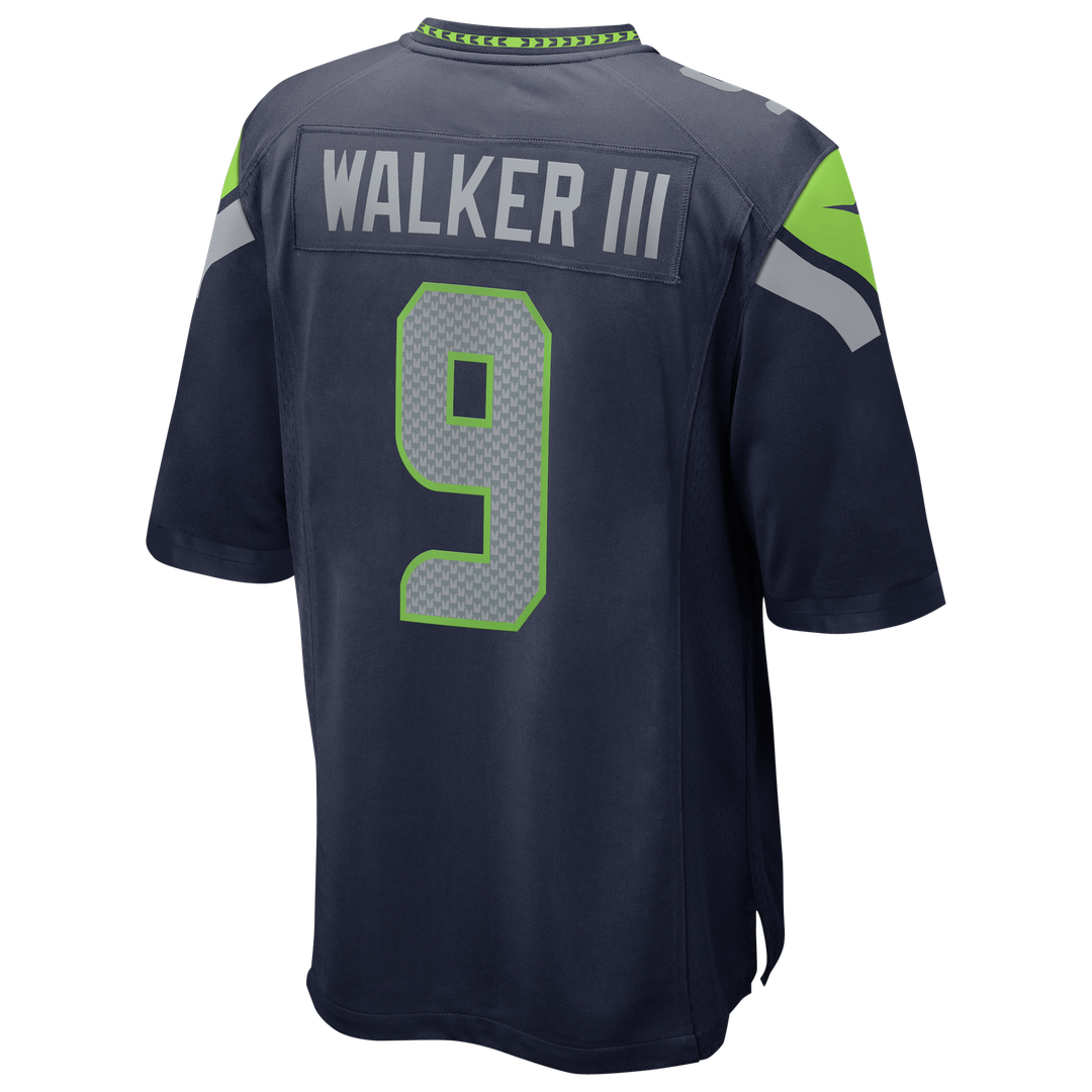 Kenneth Walker III Seattle Seahawks Nike Super Bowl LX Patch Game Jersey - College Navy Official NFL Team Apparel Football Fan Gear