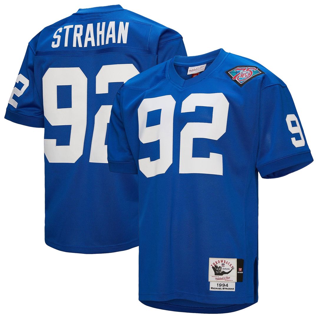 Michael Strahan New York Giants 1994 Mitchell & Ness Authentic Throwback Retired Player Jersey - Royal Official NFL Team Apparel Football Fan Gear