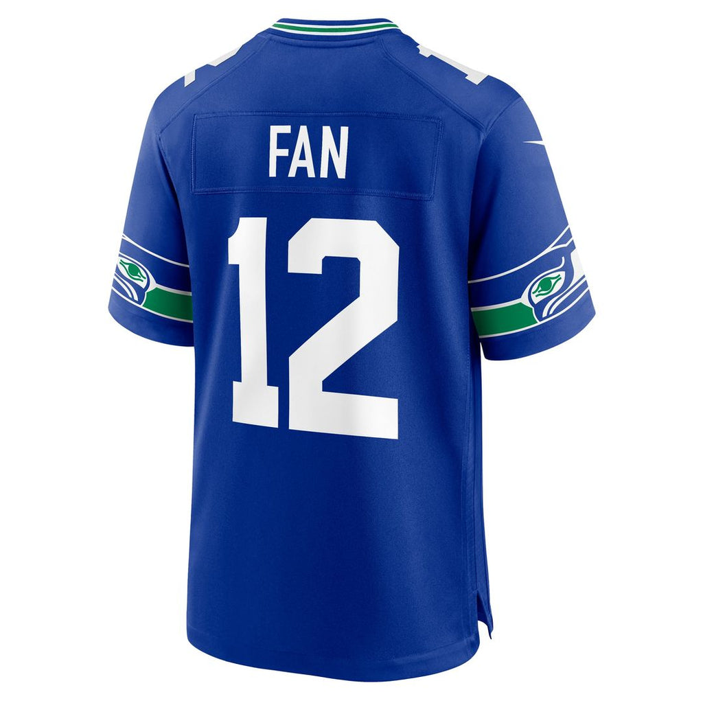 12s Seattle Seahawks Nike Throwback Player Game Jersey - Royal Official NFL Team Apparel Football Fan Gear