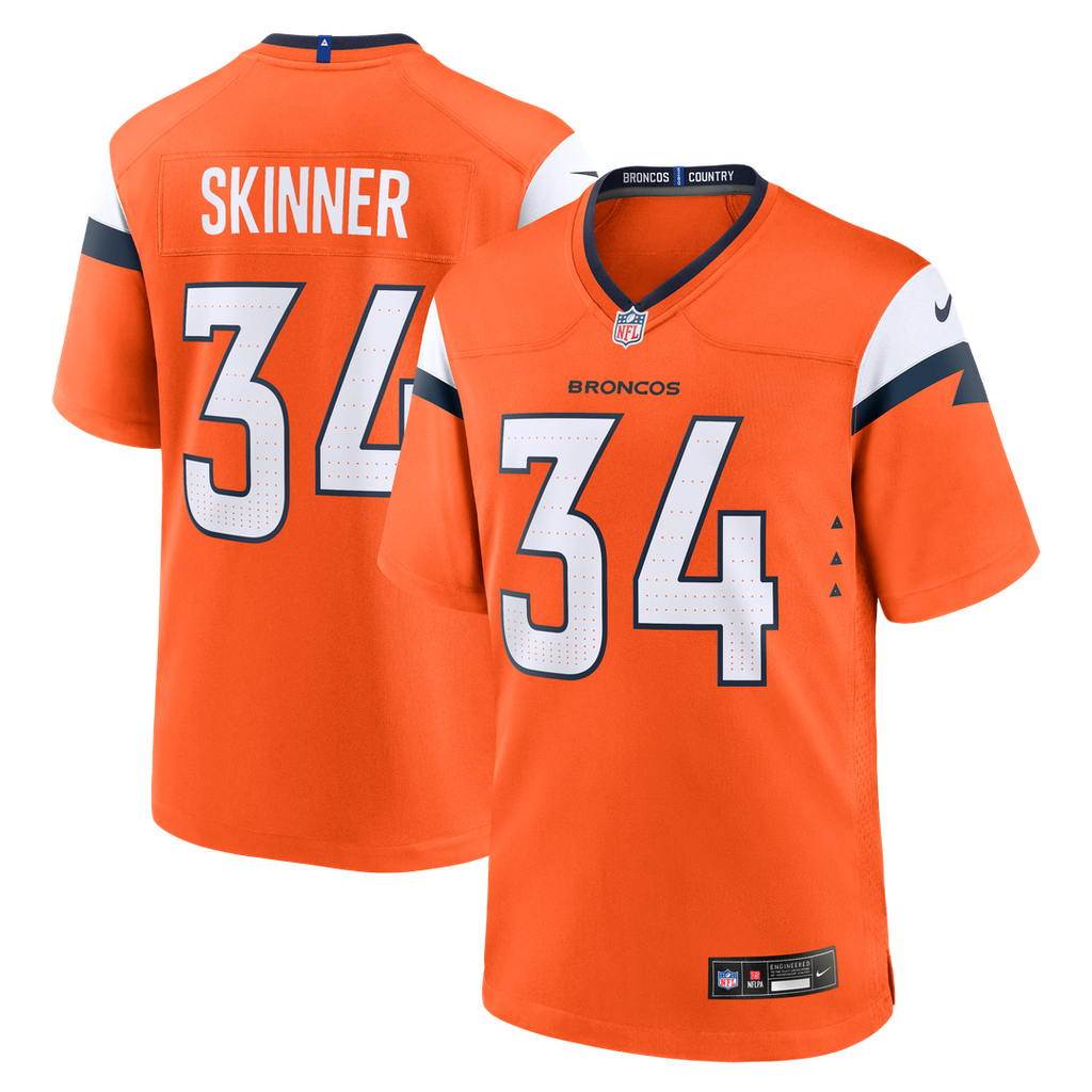 JL Skinner Denver Broncos Nike Team Game Jersey - Orange Official NFL Team Apparel Football Fan Gear