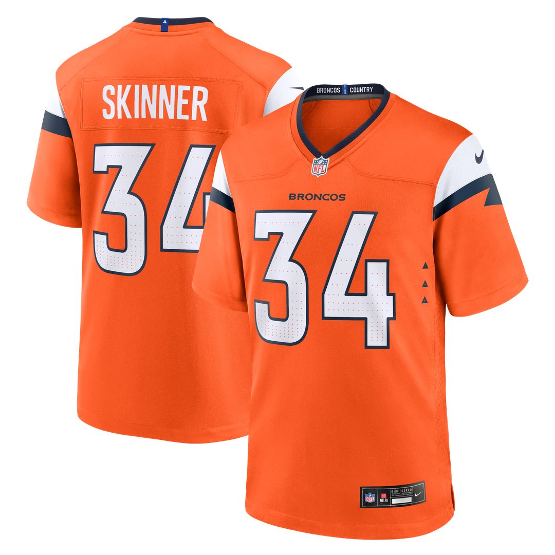 JL Skinner Denver Broncos Nike Team Game Jersey - Orange Official NFL Team Apparel Football Fan Gear