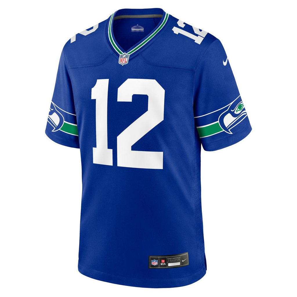 12s Seattle Seahawks Nike Throwback Player Game Jersey - Royal Official NFL Team Apparel Football Fan Gear