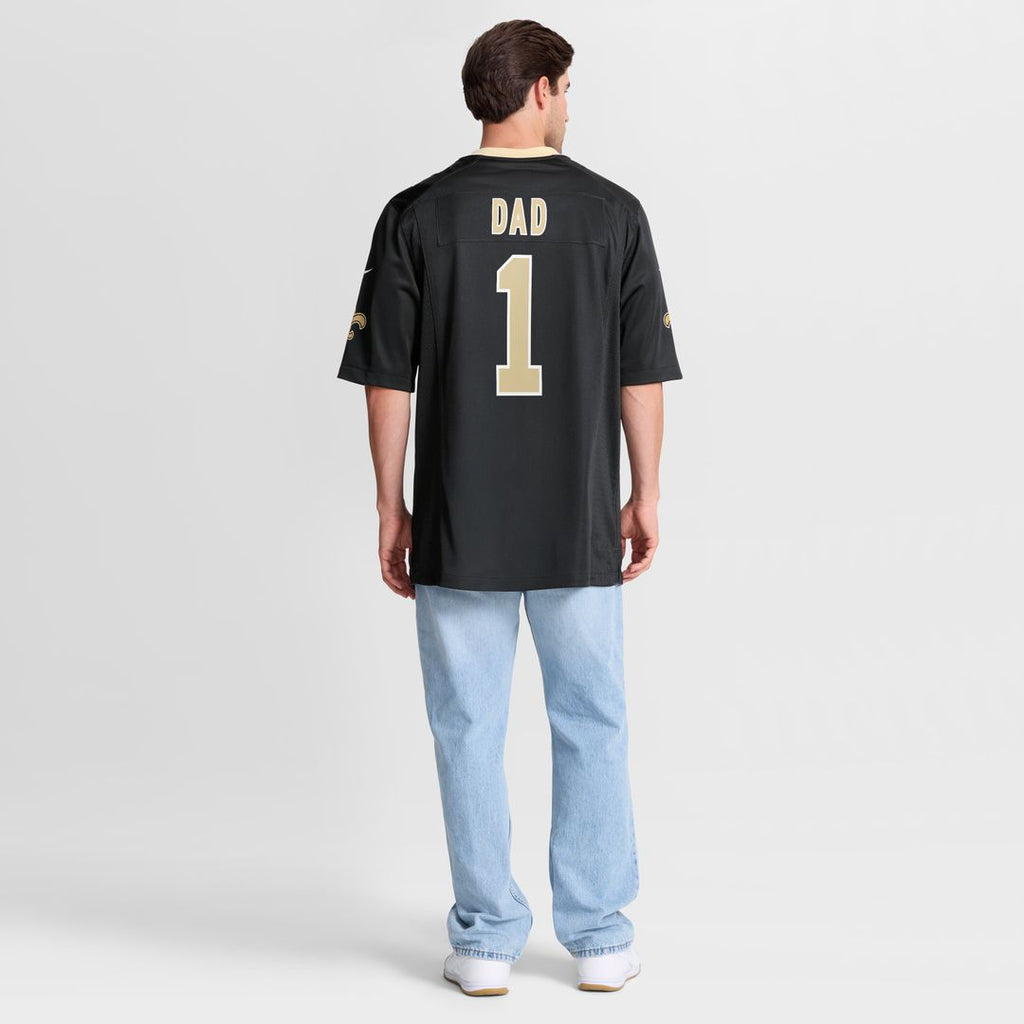 Number 1 Dad New Orleans Saints Nike Game Jersey - Black Official NFL Team Apparel Football Fan Gear
