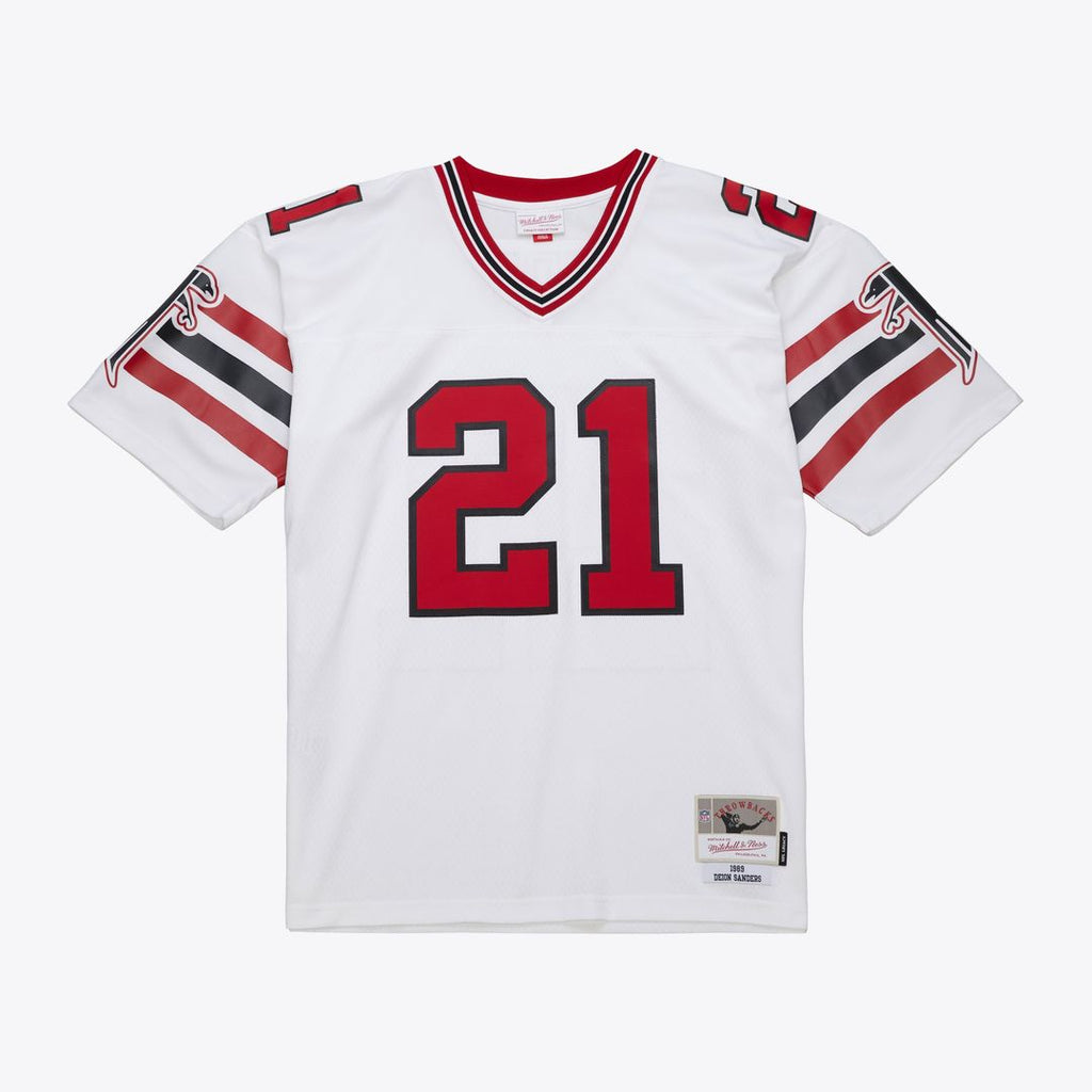 Deion Sanders Atlanta Falcons Mitchell & Ness 1989 Legacy Replica Jersey - White Official NFL Team Apparel Football Fan Gear