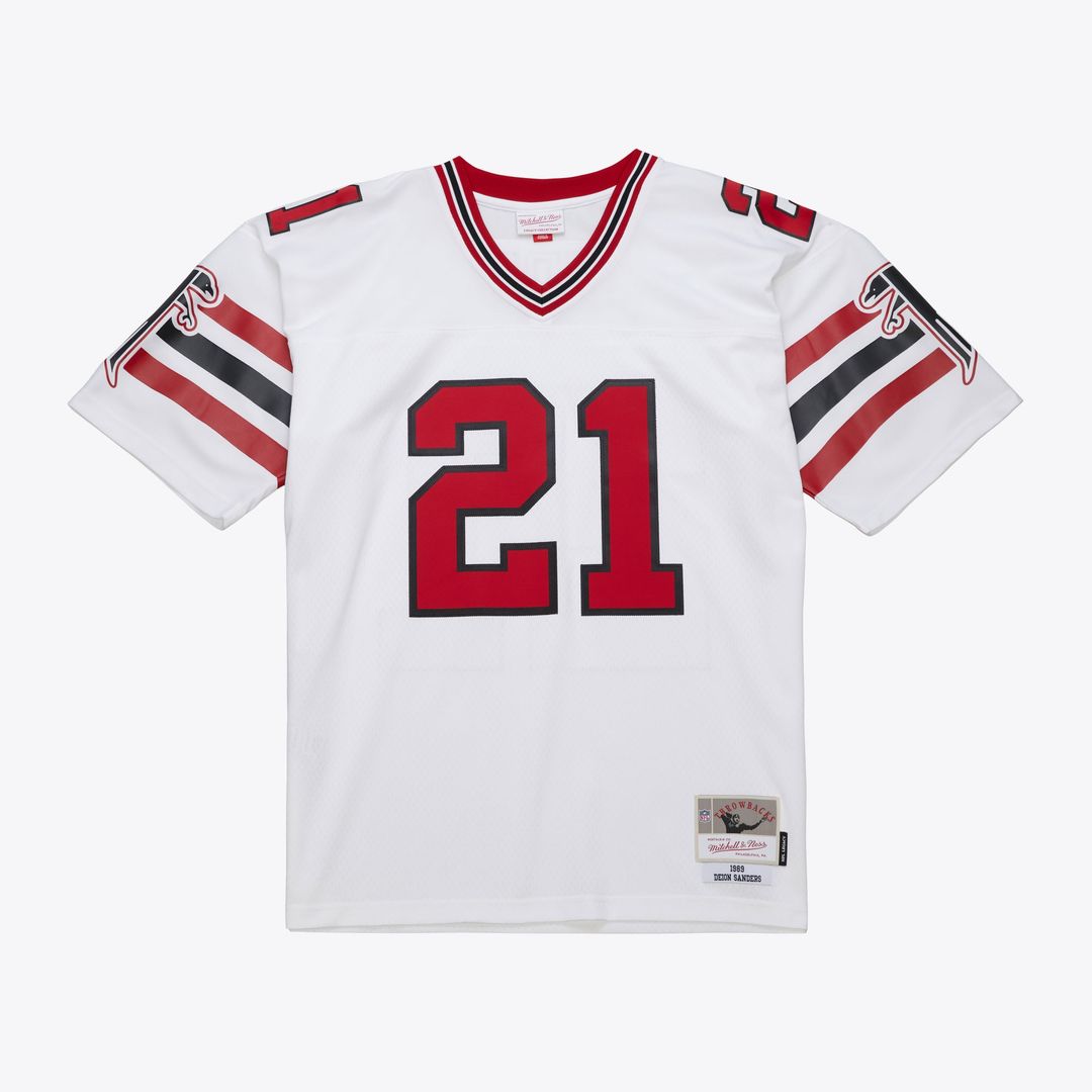 Deion Sanders Atlanta Falcons Mitchell & Ness 1989 Legacy Replica Jersey - White Official NFL Team Apparel Football Fan Gear