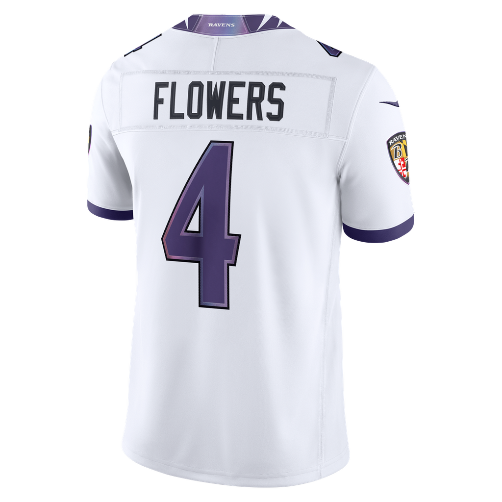 Zay Flowers Baltimore Ravens Nike Vapor F.U.S.E. Stitched Limited Jersey - White Official NFL Team Apparel Football Fan Gear