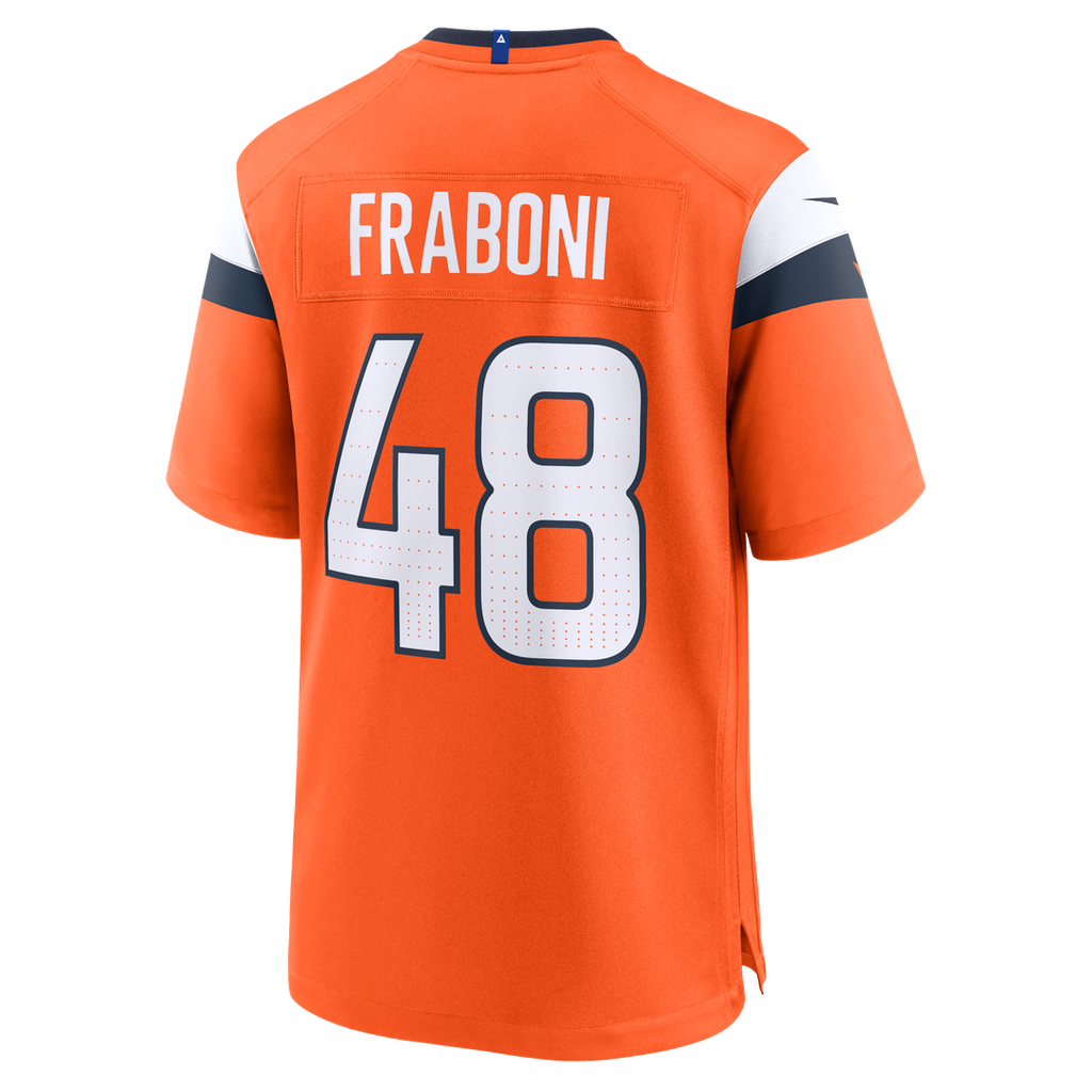 Mitchell Fraboni Denver Broncos Nike Team Game Jersey - Orange Official NFL Team Apparel Football Fan Gear