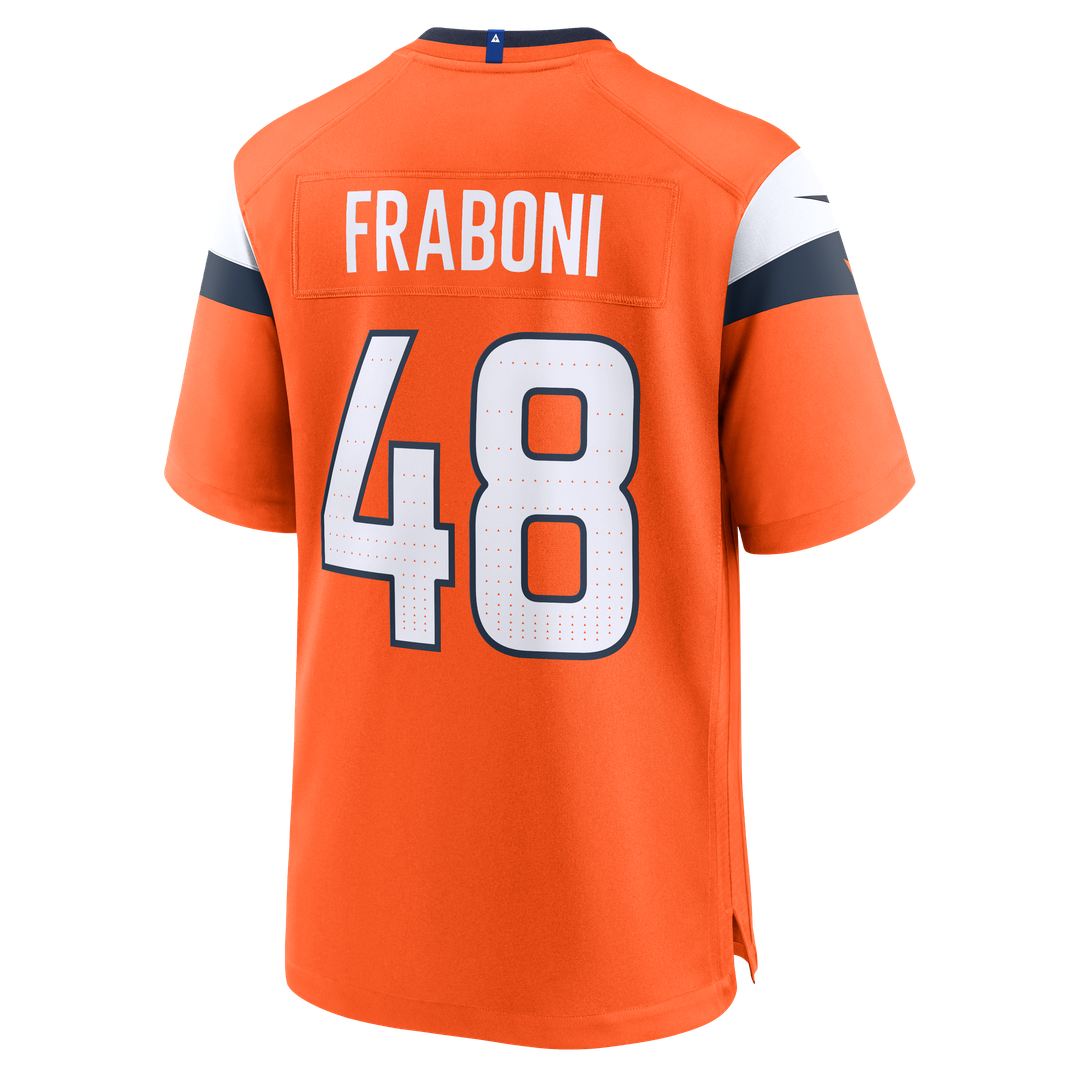 Mitchell Fraboni Denver Broncos Nike Team Game Jersey - Orange Official NFL Team Apparel Football Fan Gear