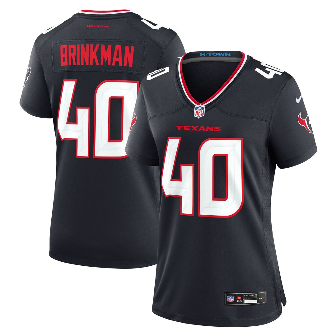 Austin Brinkman Houston Texans Nike Women's Team Game Jersey - Navy Official NFL Team Apparel Football Fan Gear
