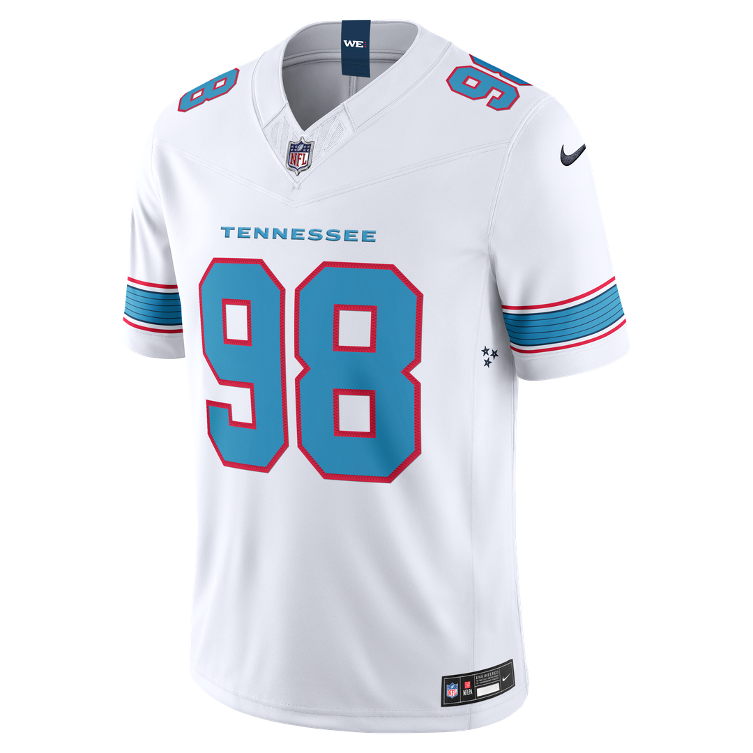 Jeffery Simmons Tennessee Titans Nike Vapor F.U.S.E. Stitched Limited Jersey - White Official NFL Team Apparel Football Fan Gear