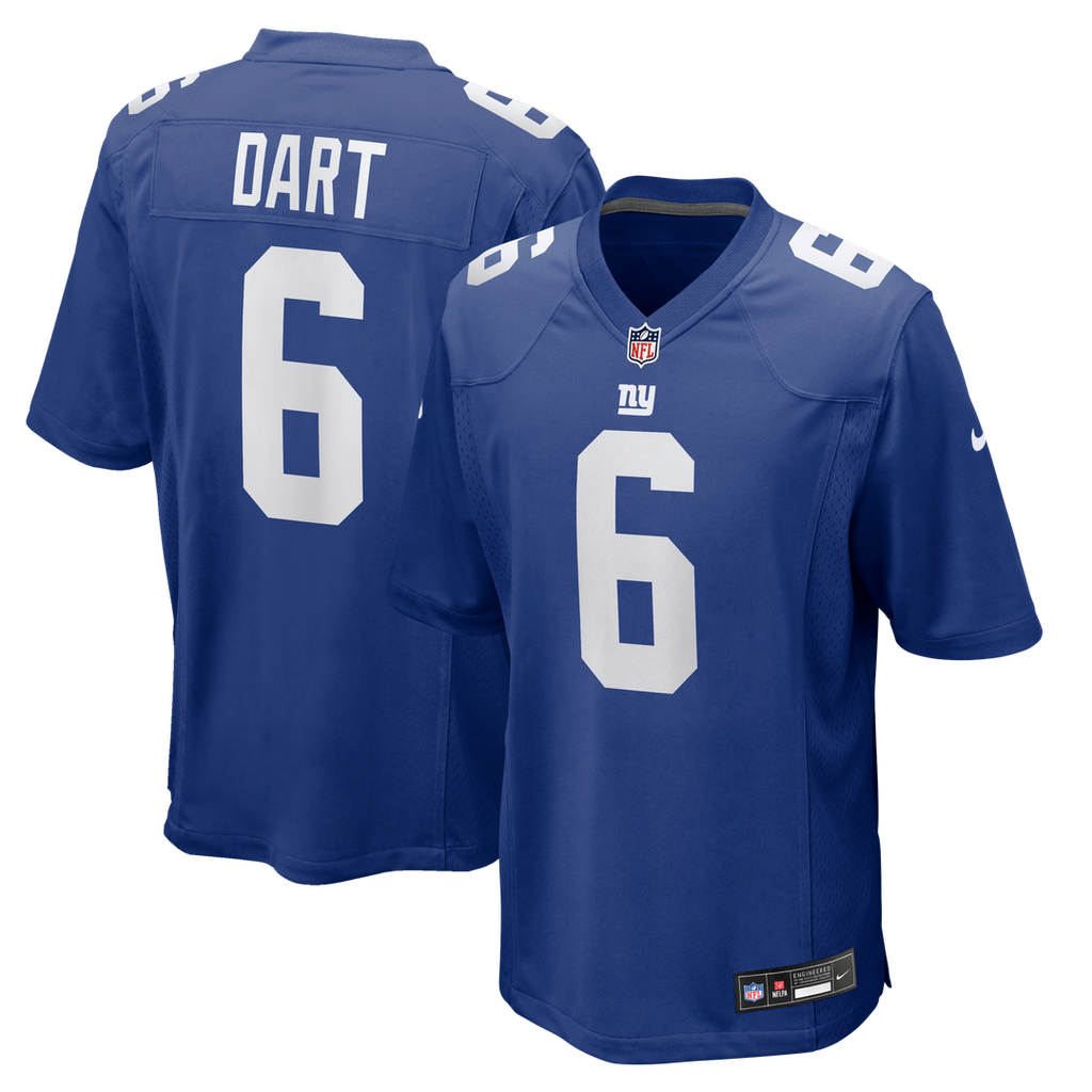 Jaxson Dart New York Giants Nike Team Game Jersey - Royal Official NFL Team Apparel Football Fan Gear