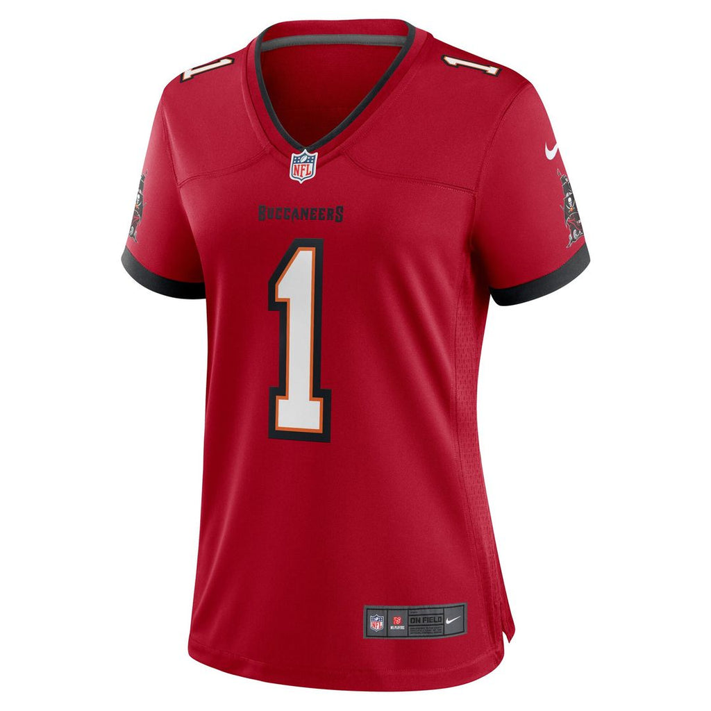 Number 1 Bride Tampa Bay Buccaneers Nike Women's Game Jersey - Red Official NFL Team Apparel Football Fan Gear