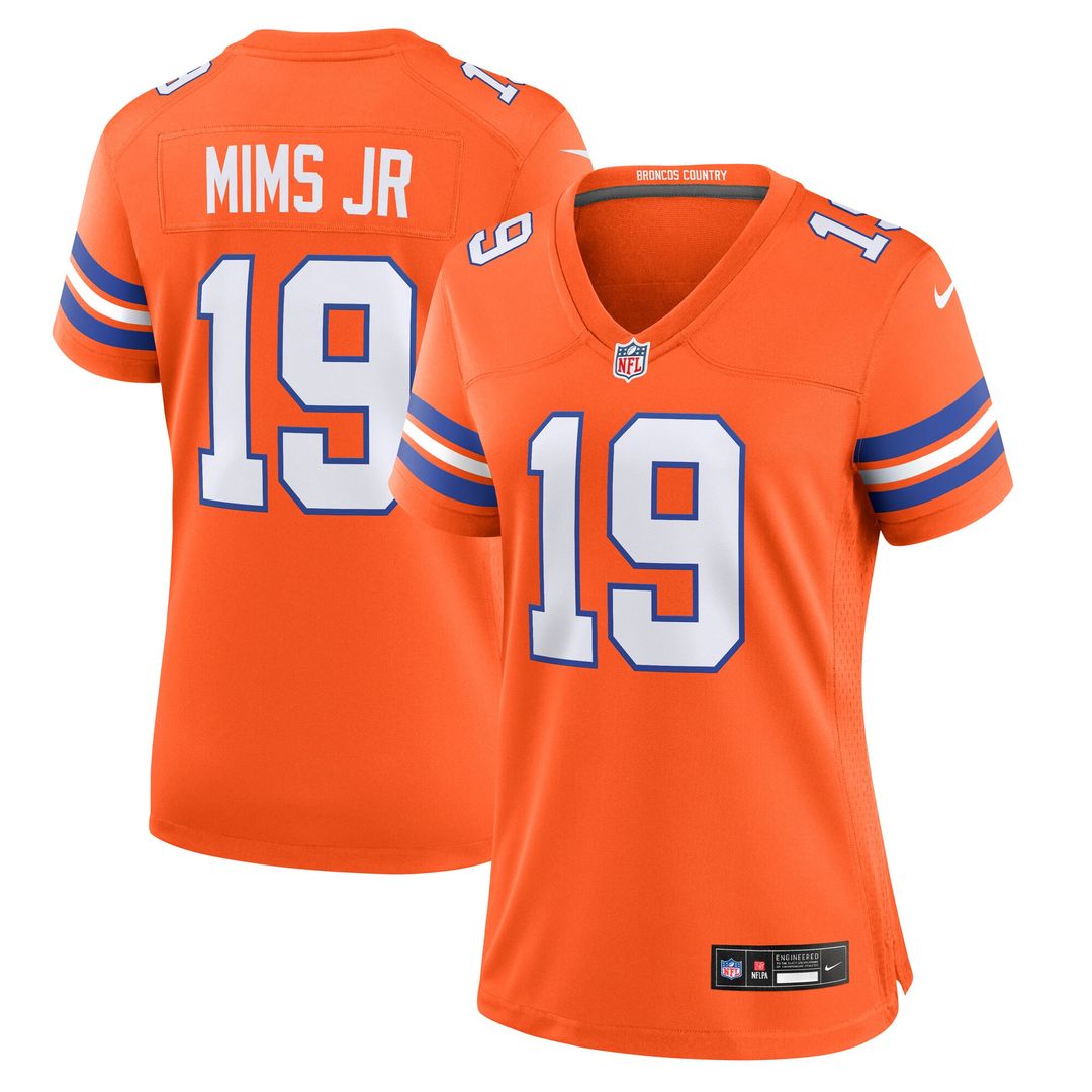 Marvin Mims Jr Denver Broncos Nike Women's Mile High Collection 1977 Throwback Player Game Jersey - Orange Official NFL Team Apparel Football Fan Gear