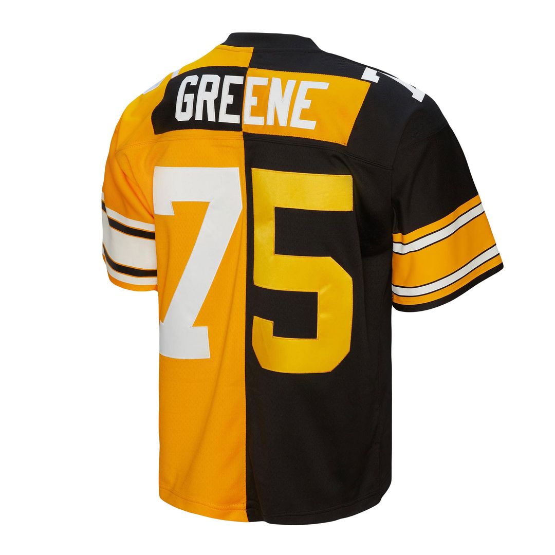 Joe Greene Pittsburgh Steelers Mitchell & Ness 1976 Split Legacy Replica Jersey - Black/Gold Official NFL Team Apparel Football Fan Gear