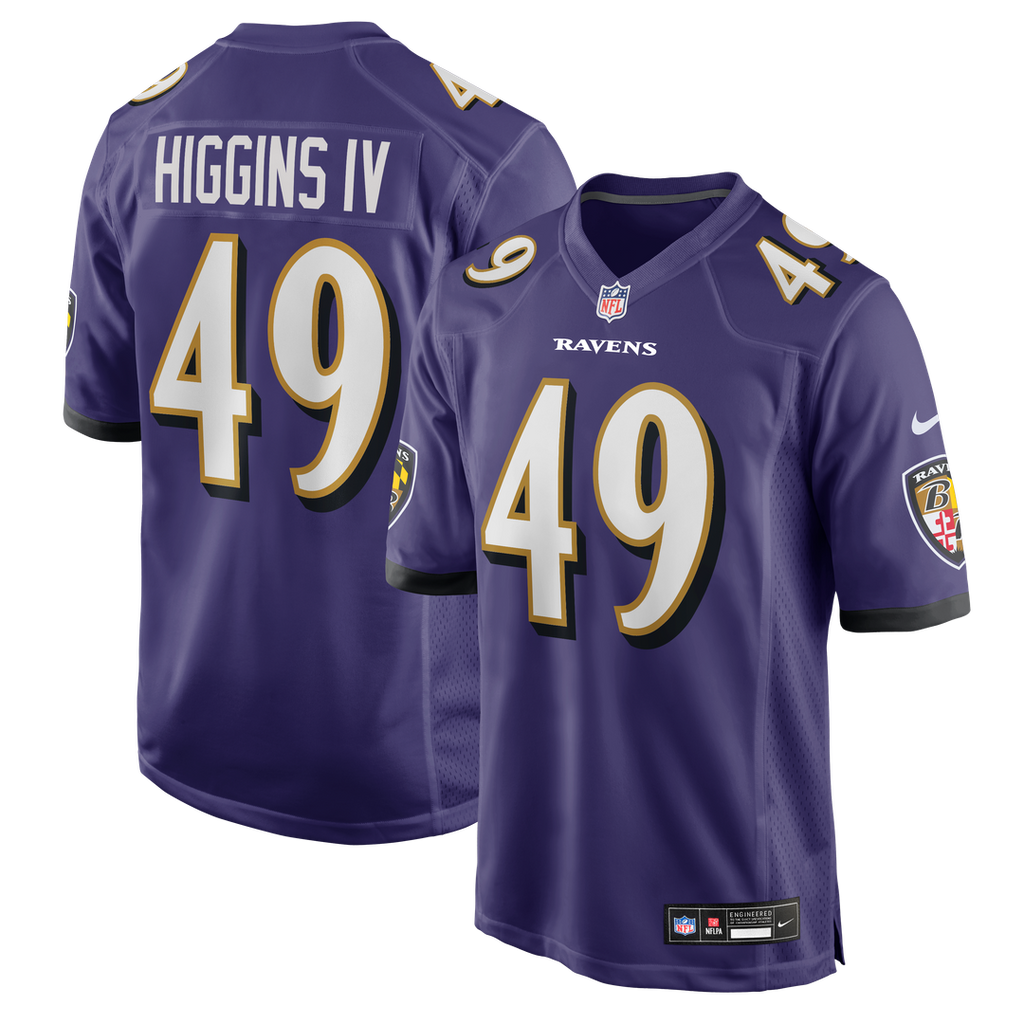 Jay Higgins IV Baltimore Ravens Nike Team Game Jersey - Purple Official NFL Team Apparel Football Fan Gear