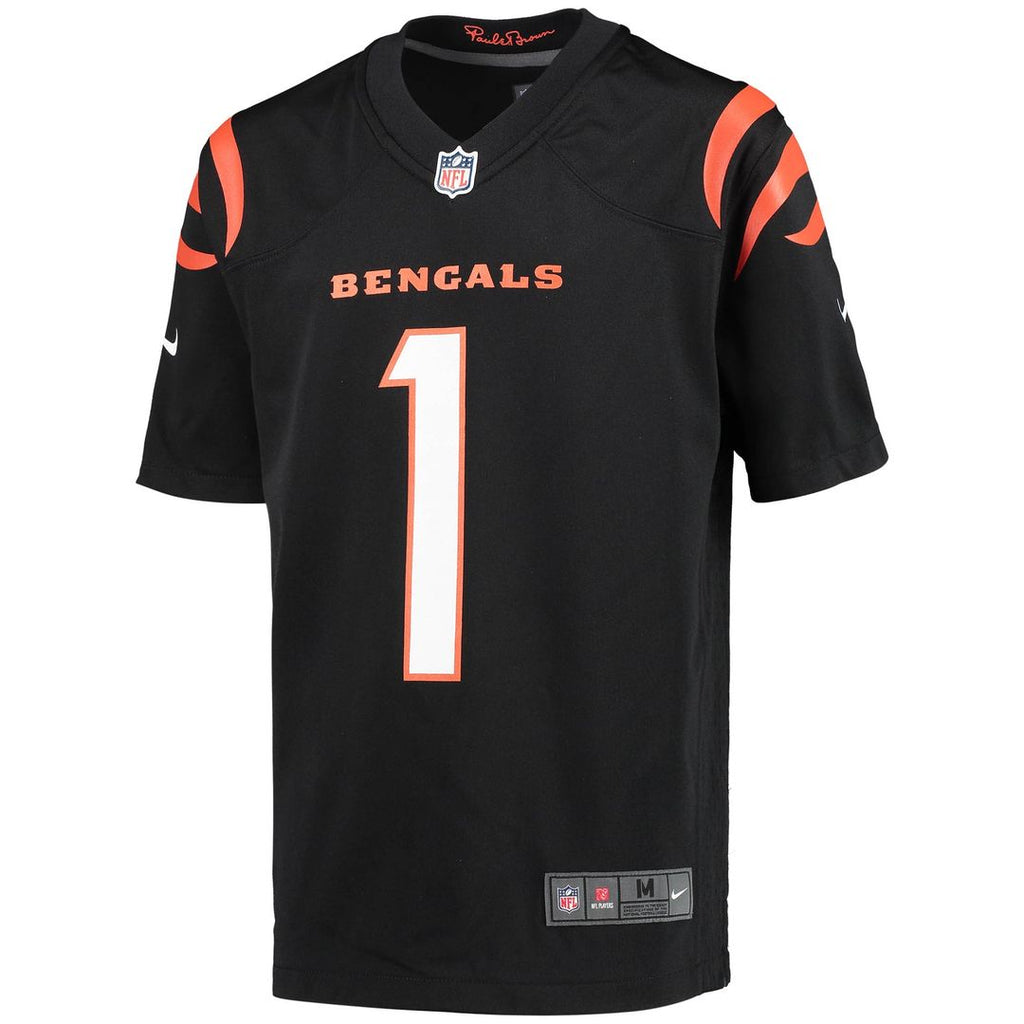 Ja'Marr Chase Cincinnati Bengals Nike Youth Game Jersey - Black Official NFL Team Apparel Football Fan Gear