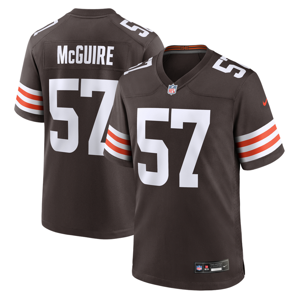 Isaiah McGuire Cleveland Browns Nike Team Game Jersey - Brown Official NFL Team Apparel Football Fan Gear