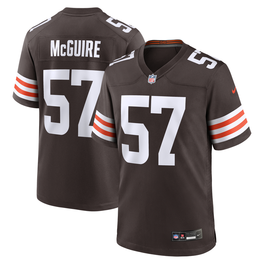 Isaiah McGuire Cleveland Browns Nike Team Game Jersey - Brown Official NFL Team Apparel Football Fan Gear