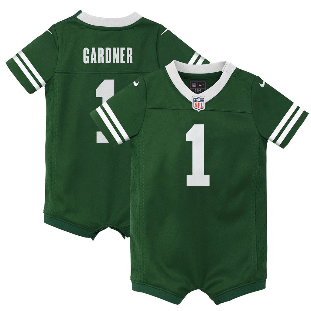 Ahmad Sauce Gardner New York Jets Nike Newborn & Infant Game Romper Jersey - Legacy Green Official NFL Team Apparel Football Fan Gear