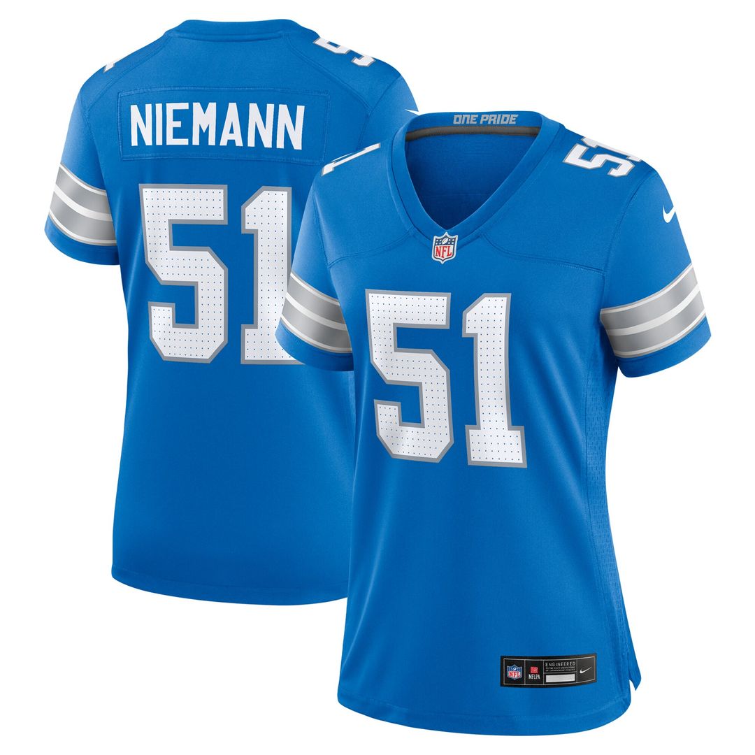 Ben Niemann Detroit Lions Nike Women's Team Game Jersey - Blue Official NFL Team Apparel Football Fan Gear
