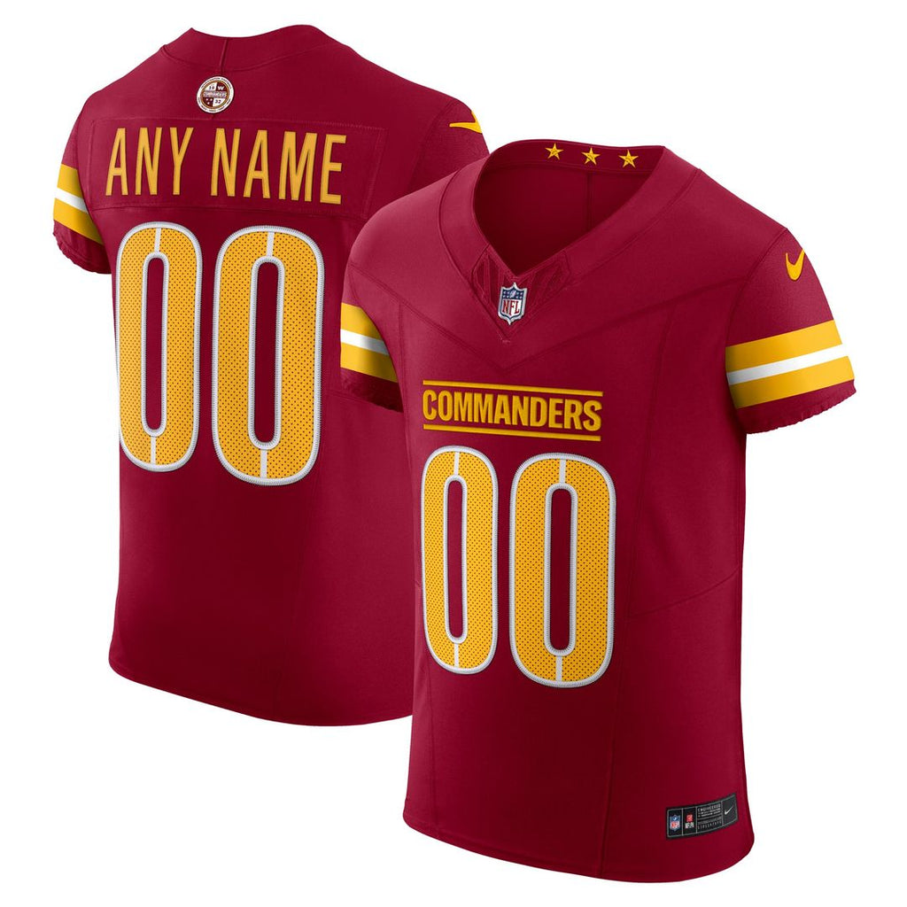 Washington Commanders Nike Team Vapor F.U.S.E. Elite Custom Jersey - Burgundy Official NFL Team Apparel Football Fan Gear