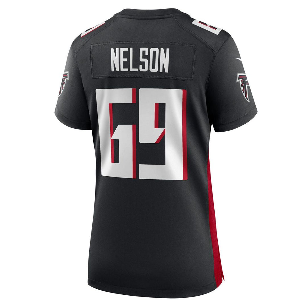 Jack Nelson Atlanta Falcons Nike Women's Team Game Jersey - Black Official NFL Team Apparel Football Fan Gear