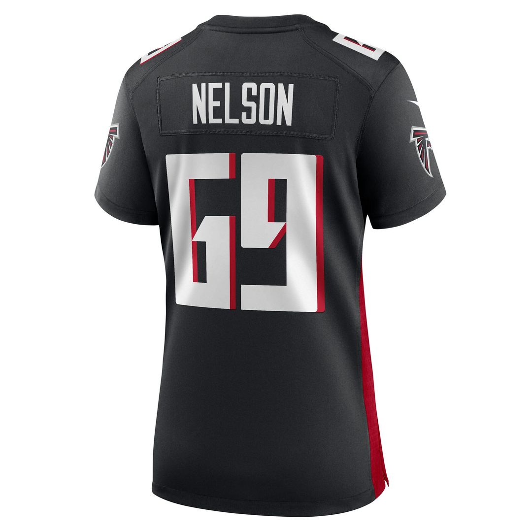 Jack Nelson Atlanta Falcons Nike Women's Team Game Jersey - Black Official NFL Team Apparel Football Fan Gear