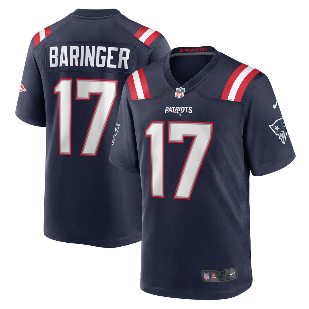Bryce Baringer New England Patriots Nike Team Game Jersey - Navy Official NFL Team Apparel Football Fan Gear