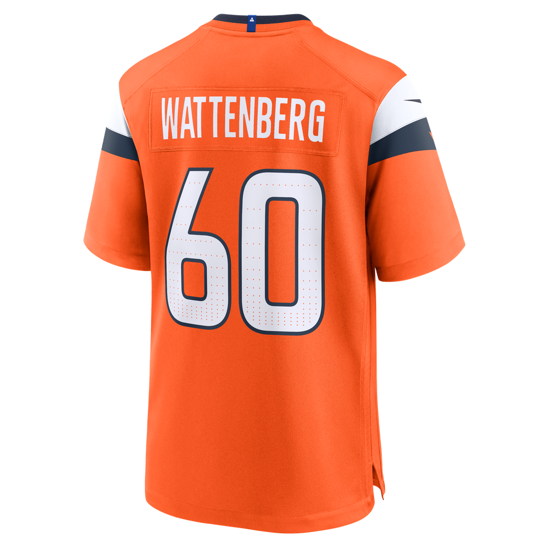 Luke Wattenberg Denver Broncos Nike Team Game Jersey - Orange Official NFL Team Apparel Football Fan Gear
