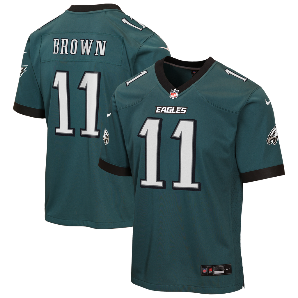 A.J. Brown Philadelphia Eagles Nike Youth Team Game Jersey - Midnight Green Official NFL Team Apparel Football Fan Gear