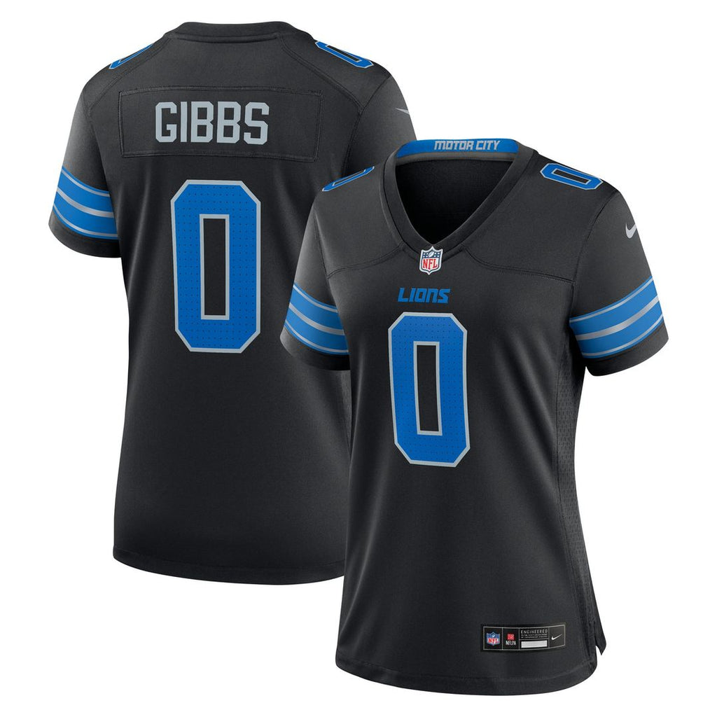 Jahmyr Gibbs Detroit Lions Nike Women's 2nd Alternate Game Player Jersey - Black Official NFL Team Apparel Football Fan Gear