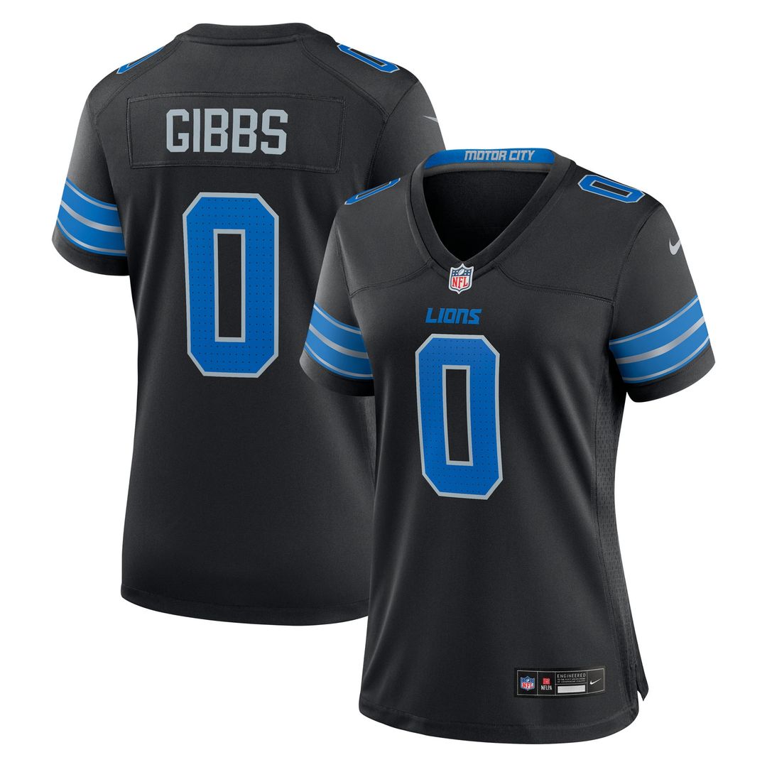 Jahmyr Gibbs Detroit Lions Nike Women's 2nd Alternate Game Player Jersey - Black Official NFL Team Apparel Football Fan Gear