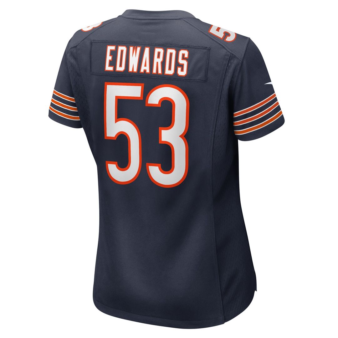 TJ Edwards Chicago Bears Nike Women's Game Player Jersey - Navy Official NFL Team Apparel Football Fan Gear