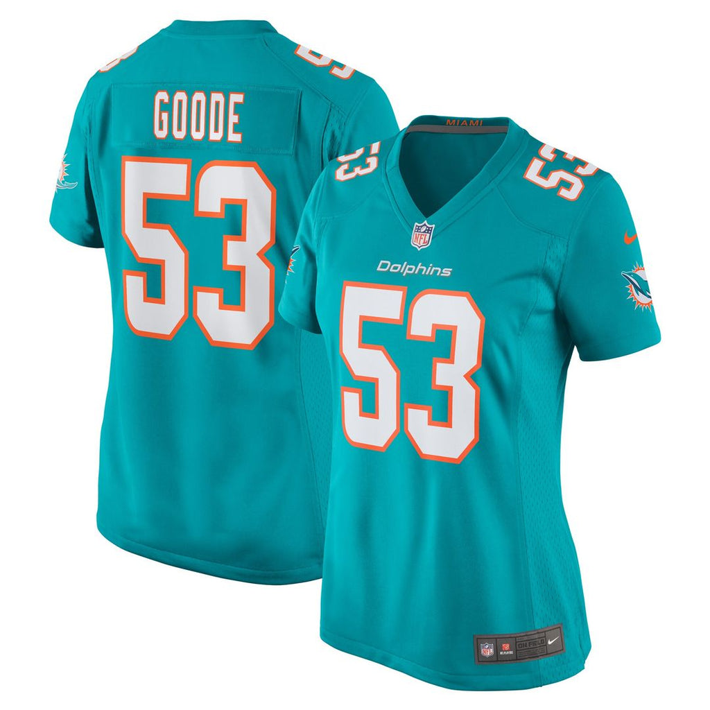 Cameron Goode Miami Dolphins Nike Women's Game Player Jersey - Aqua Official NFL Team Apparel Football Fan Gear