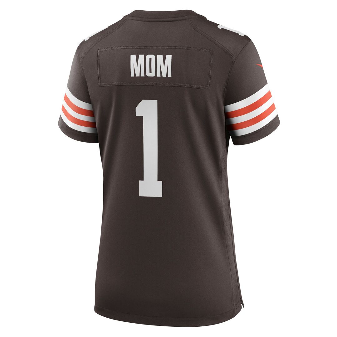 Number 1 Mom Cleveland Browns Nike Women's Game Jersey - Brown Official NFL Team Apparel Football Fan Gear