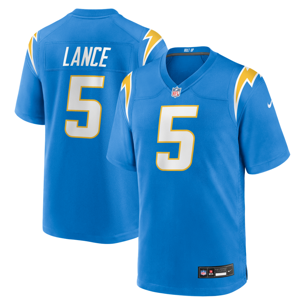 Trey Lance Los Angeles Chargers Nike Team Game Jersey - Powder Blue Official NFL Team Apparel Football Fan Gear