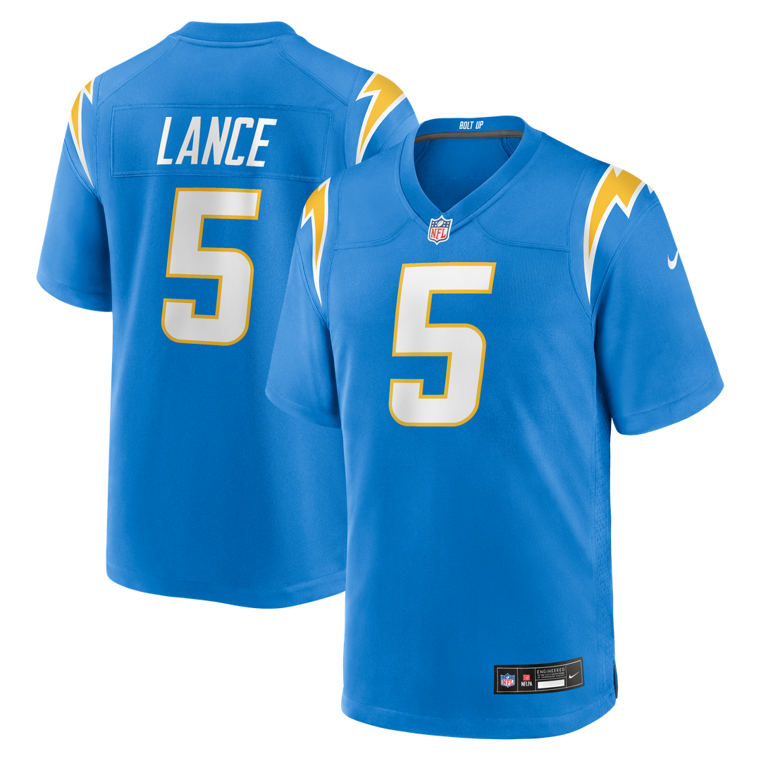 Trey Lance Los Angeles Chargers Nike Team Game Jersey - Powder Blue Official NFL Team Apparel Football Fan Gear