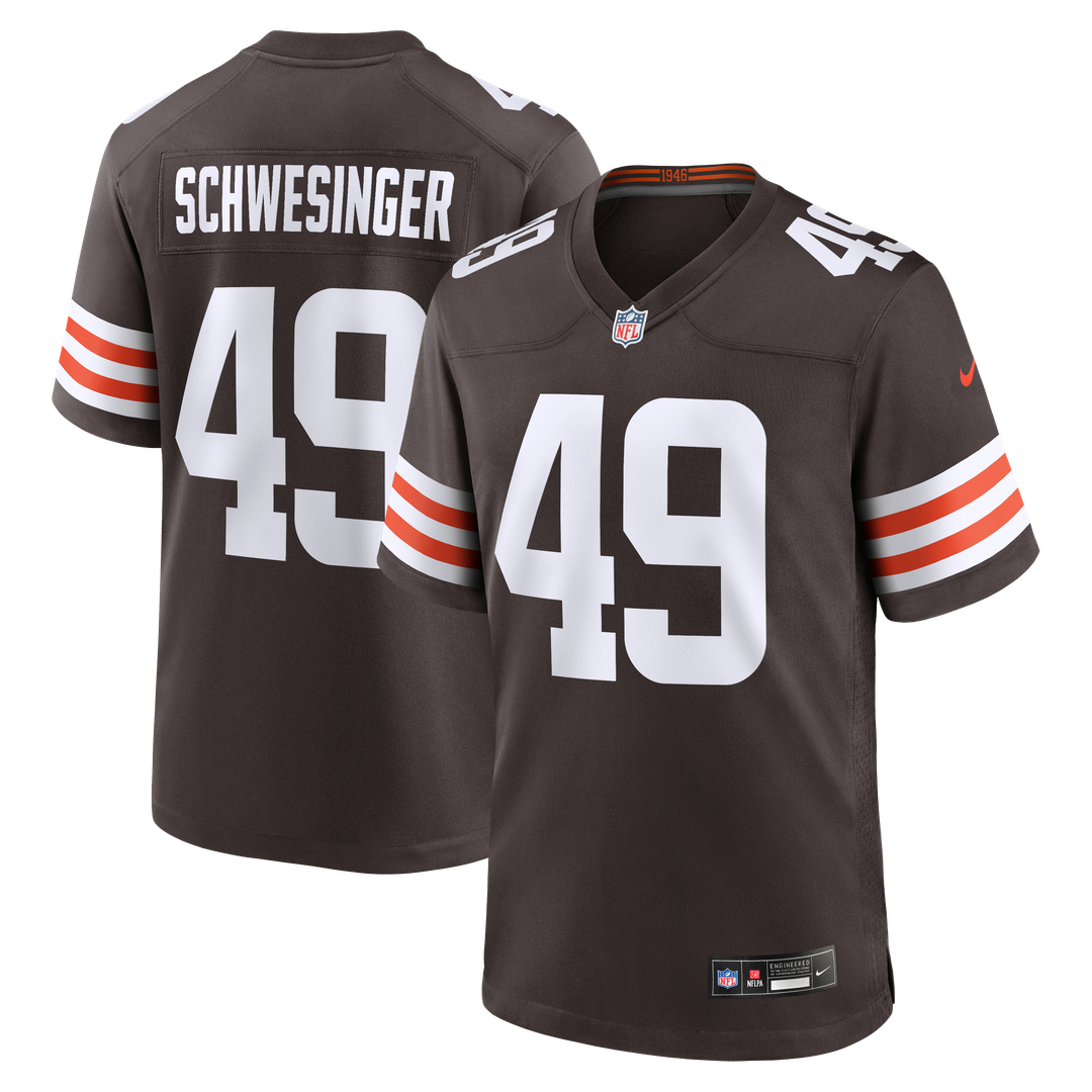 Carson Schwesinger Cleveland Browns Nike 2025 NFL Draft Game Jersey - Brown Official NFL Team Apparel Football Fan Gear