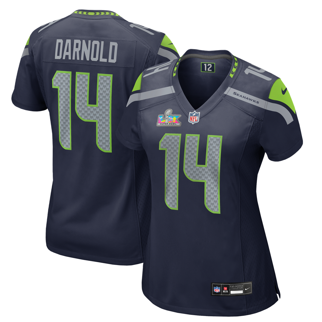 Sam Darnold Seattle Seahawks Nike Women's Super Bowl LX Patch Game Jersey - College Navy Official NFL Team Apparel Football Fan Gear