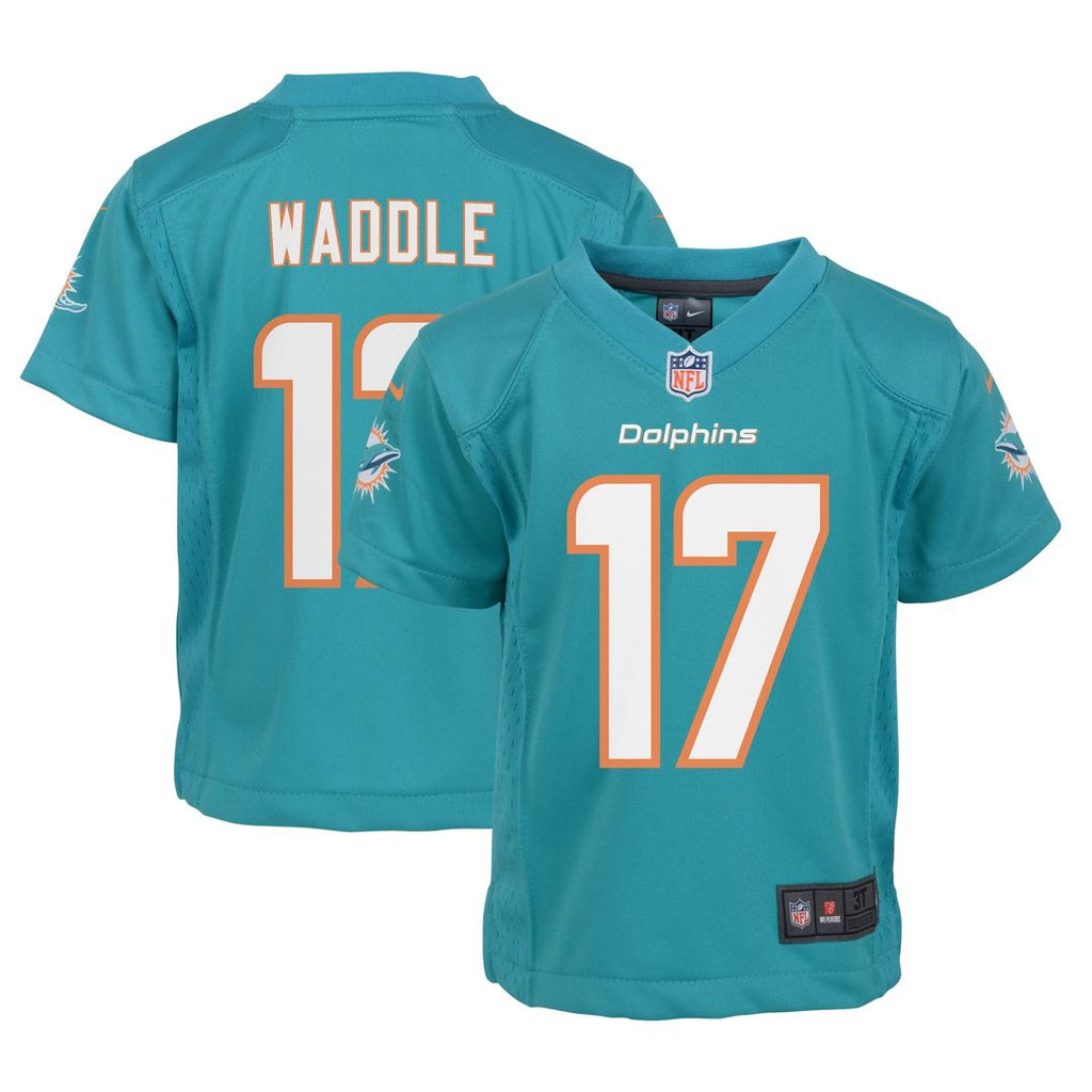 Jaylen Waddle Miami Dolphins Nike Infant Team Player Game Jersey - Aqua Official NFL Team Apparel Football Fan Gear