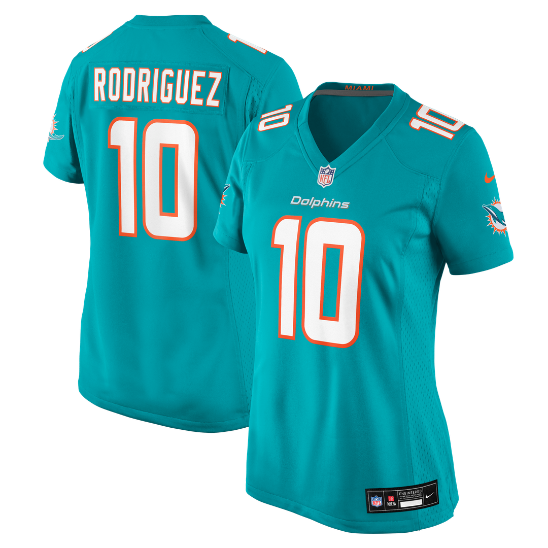 Jacob Rodriguez Miami Dolphins Nike Women's Team Game Jersey - Aqua Official NFL Team Apparel Football Fan Gear