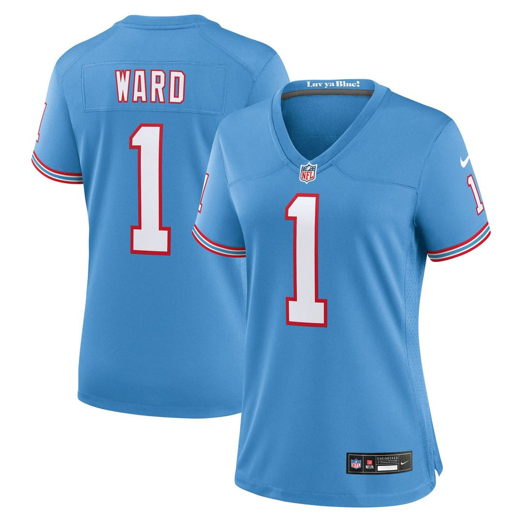 Cameron Ward Tennessee Titans Nike Women's Alternate Oilers Throwback Game Jersey - Light Blue Official NFL Team Apparel Football Fan Gear