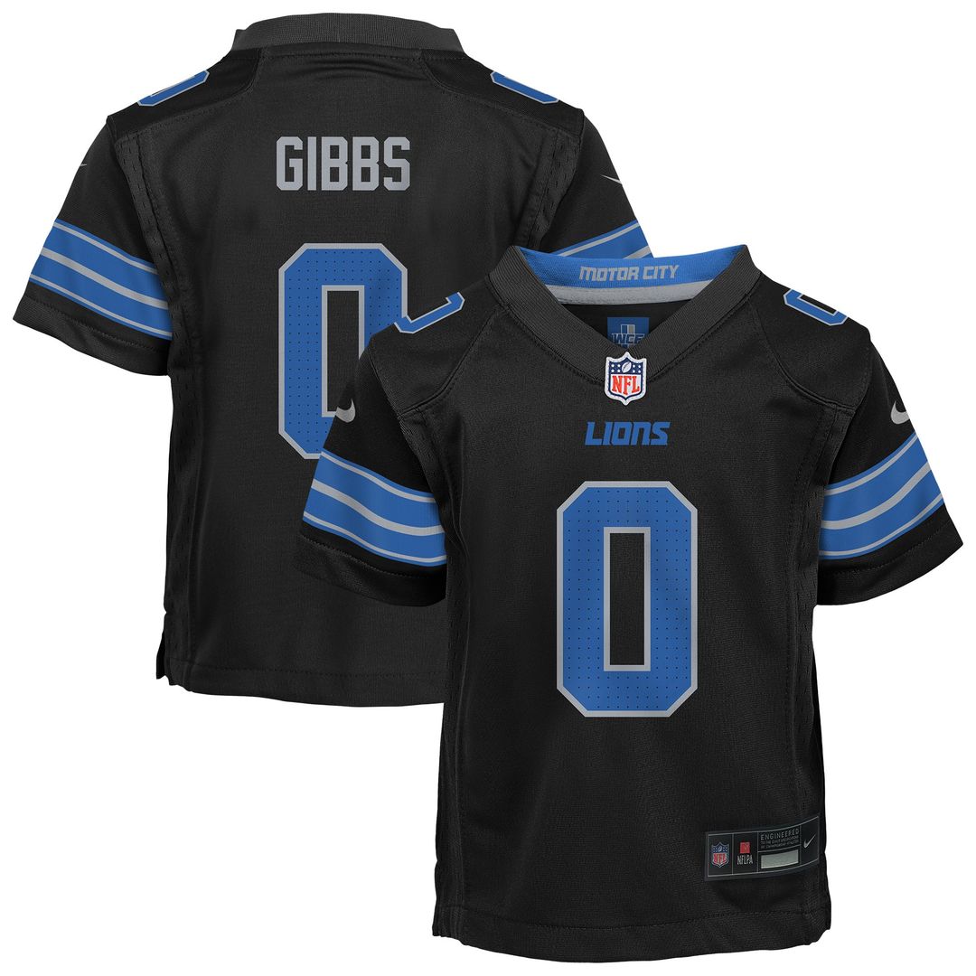 Jahmyr Gibbs Detroit Lions Nike Preschool Alternate Game Jersey - Black Official NFL Team Apparel Football Fan Gear