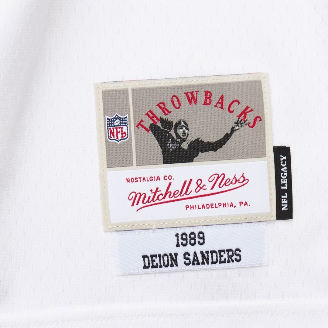 Deion Sanders Atlanta Falcons Mitchell & Ness 1989 Legacy Replica Jersey - White Official NFL Team Apparel Football Fan Gear